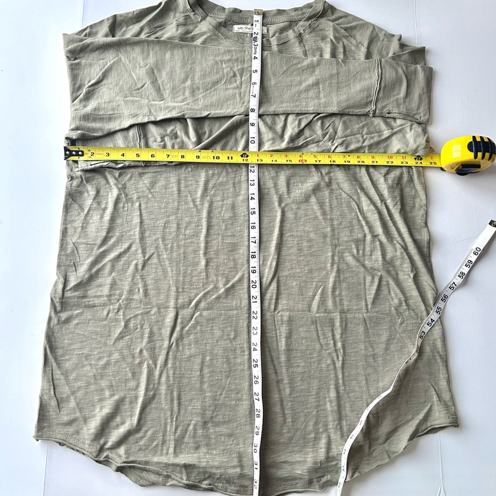 🍒(A272) NEW Free People Arden Long Sleeve Tee. Washed Olive Green. Size: Large - Picture 11 of 14